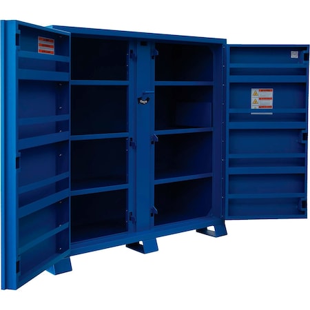 Global Industrial Jobsite Cabinet, Blue, 52 cu ft, 60" W x 24-1/4" D x 60-3/4" H 133724